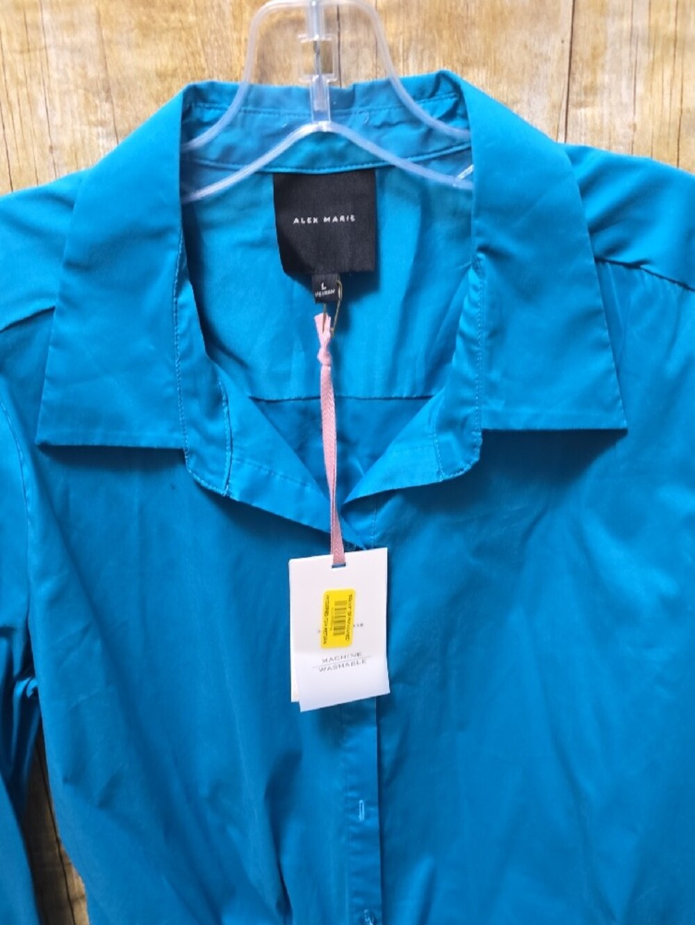 Alex Marie | Bright Teal | Women's | Tie-Front | Button Down Shirt | Sz L - Picture 6 of 7